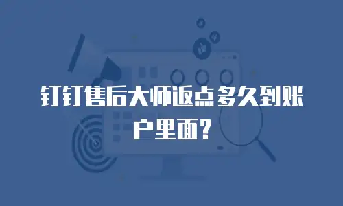 钉钉售后大师返点多久到账户里面？