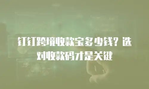 钉钉跨境收款宝多少钱？选对收款码才是关键