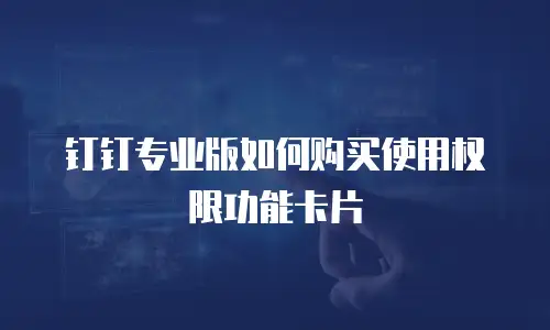 钉钉专业版如何购买使用权限功能卡片