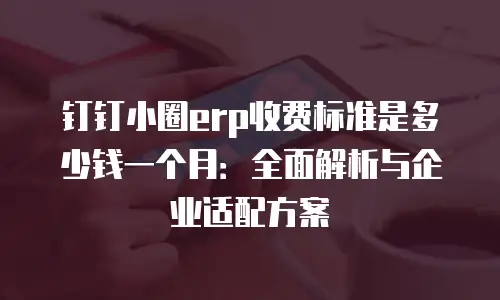 钉钉小圈erp收费标准是多少钱一个月：全面解析与企业适配方案