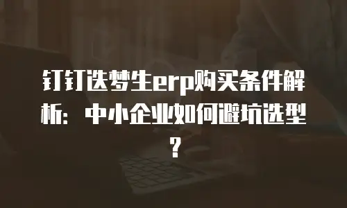 钉钉迭梦生erp购买条件解析：中小企业如何避坑选型？