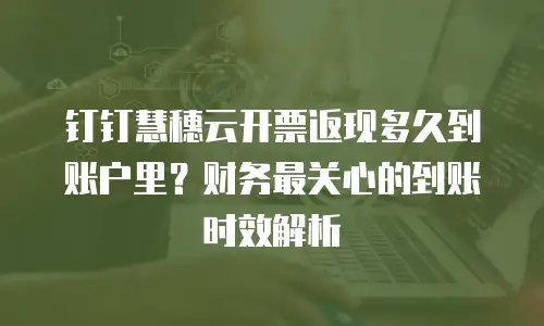 钉钉慧穗云开票返现多久到账户里？财务最关心的到账时效解析