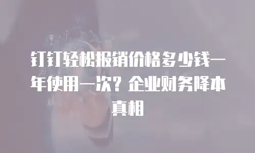 钉钉轻松报销价格多少钱一年使用一次？企业财务降本真相