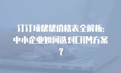 钉钉项帮帮价格表全解析：中小企业如何选对CRM方案？