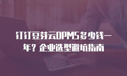 钉钉豆芽云DPMS多少钱一年？企业选型避坑指南