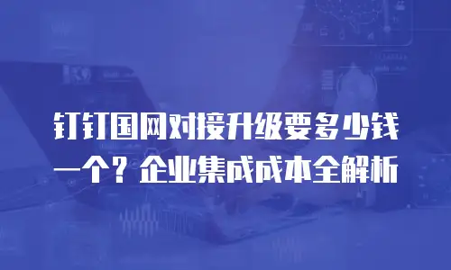 钉钉国网对接升级要多少钱一个？企业集成成本全解析