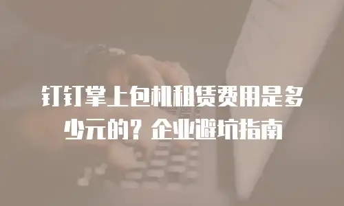 钉钉掌上包机租赁费用是多少元的？企业避坑指南