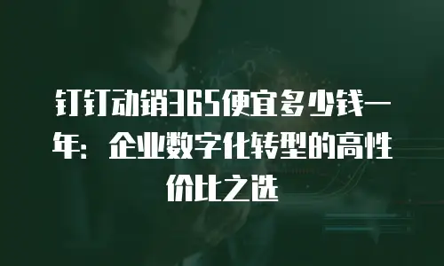 钉钉动销365便宜多少钱一年：企业数字化转型的高性价比之选