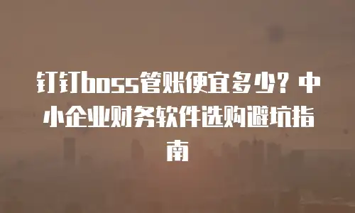 钉钉boss管账便宜多少？中小企业财务软件选购避坑指南
