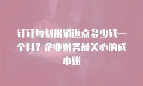 钉钉每刻报销返点多少钱一个月？企业财务最关心的成本账