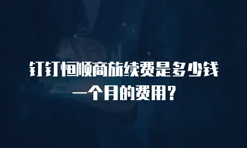 钉钉恒顺商旅续费是多少钱一个月的费用？