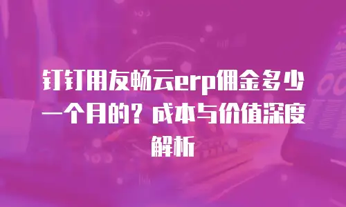 钉钉用友畅云erp佣金多少一个月的？成本与价值深度解析