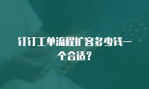 钉钉工单流程扩容多少钱一个合适？