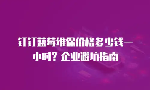 钉钉蓝莓维保价格多少钱一小时？企业避坑指南