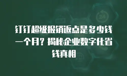 钉钉超级报销返点是多少钱一个月？揭秘企业数字化省钱真相