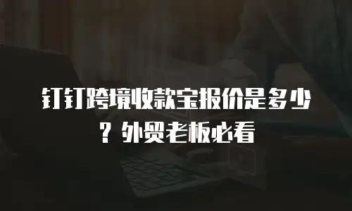 钉钉跨境收款宝报价是多少？外贸老板必看