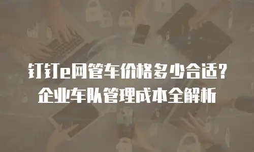 钉钉e网管车价格多少合适？企业车队管理成本全解析