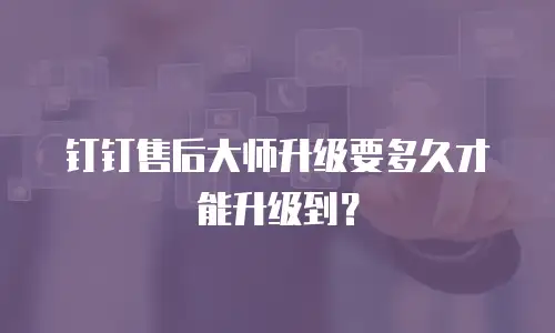 钉钉售后大师升级要多久才能升级到？