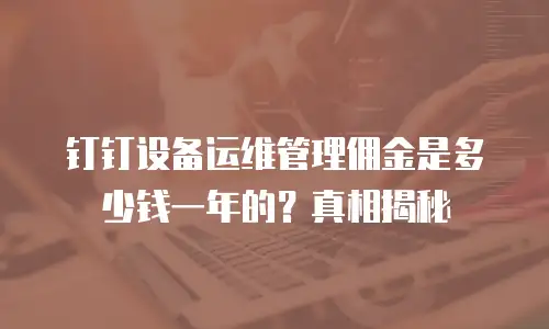 钉钉设备运维管理佣金是多少钱一年的？真相揭秘