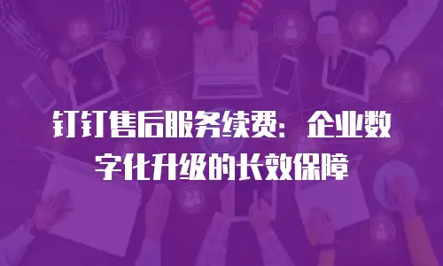 钉钉售后服务续费：企业数字化升级的长效保障