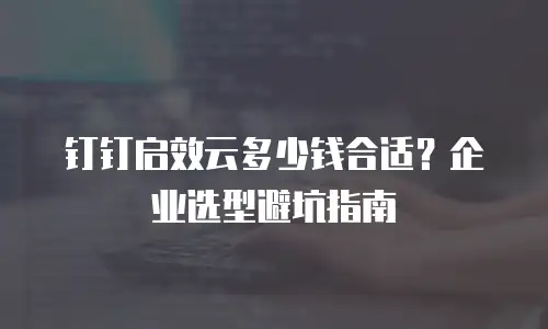 钉钉启效云多少钱合适？企业选型避坑指南