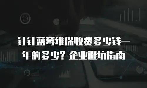钉钉蓝莓维保收费多少钱一年的多少？企业避坑指南