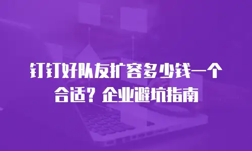 钉钉好队友扩容多少钱一个合适？企业避坑指南