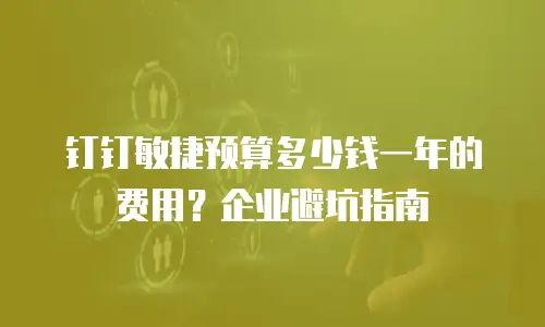 钉钉敏捷预算多少钱一年的费用？企业避坑指南