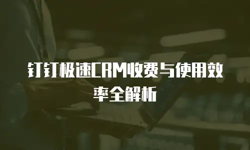 钉钉极速CRM收费与使用效率全解析