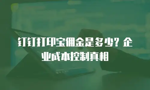 钉钉打印宝佣金是多少？企业成本控制真相