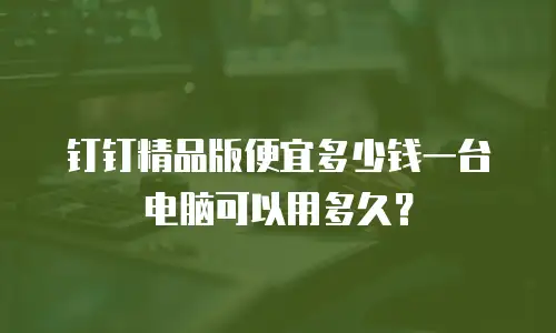 钉钉精品版便宜多少钱一台电脑可以用多久？