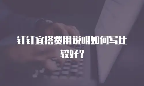 钉钉宜搭费用说明如何写比较好？