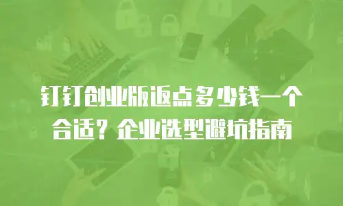 钉钉创业版返点多少钱一个合适？企业选型避坑指南