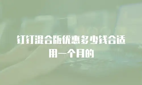 钉钉混合版优惠多少钱合适用一个月的