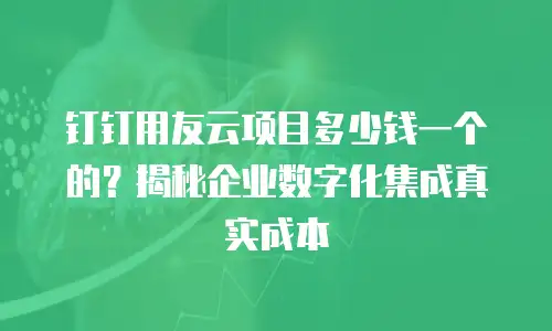 钉钉用友云项目多少钱一个的？揭秘企业数字化集成真实成本