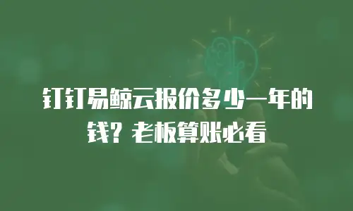 钉钉易鲸云报价多少一年的钱？老板算账必看