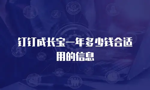 钉钉成长宝一年多少钱合适用的信息