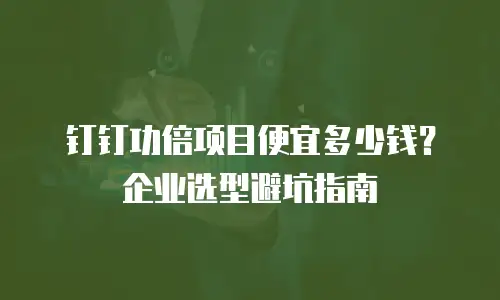 钉钉功倍项目便宜多少钱？企业选型避坑指南