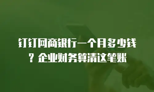 钉钉网商银行一个月多少钱？企业财务算清这笔账