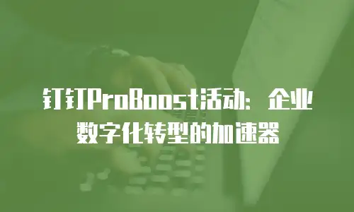 钉钉ProBoost活动：企业数字化转型的加速器