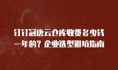 钉钉冠唐云仓库收费多少钱一年的？企业选型避坑指南