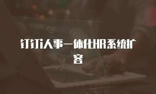 钉钉i人事一体化HR系统扩容