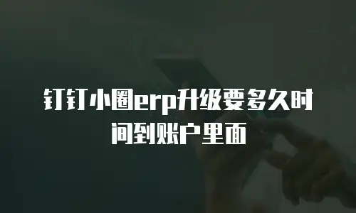 钉钉小圈erp升级要多久时间到账户里面