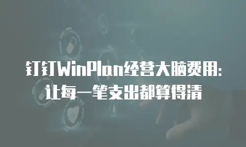 钉钉WinPlan经营大脑费用：让每一笔支出都算得清