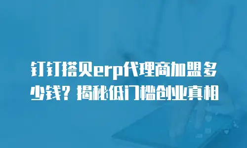 钉钉搭贝erp代理商加盟多少钱？揭秘低门槛创业真相