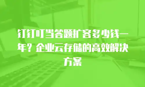 钉钉叮当答题扩容多少钱一年？企业云存储的高效解决方案