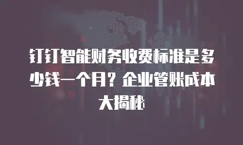 钉钉智能财务收费标准是多少钱一个月？企业管账成本大揭秘