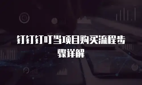 钉钉钉叮当项目购买流程步骤详解
