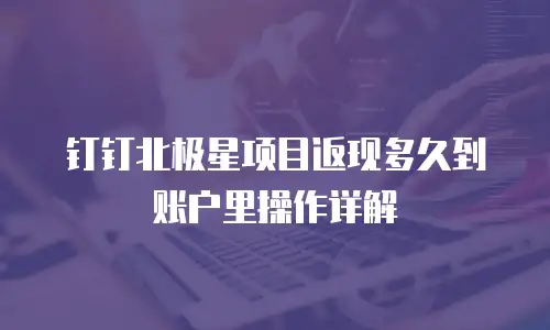 钉钉北极星项目返现多久到账户里操作详解