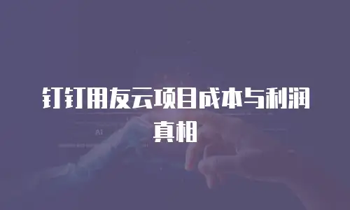 钉钉用友云项目成本与利润真相